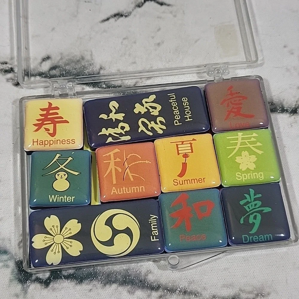 Japanese‎ Characters Kanji Refrigerator Mighty Magnets - Set of 10 By Lucy Lu